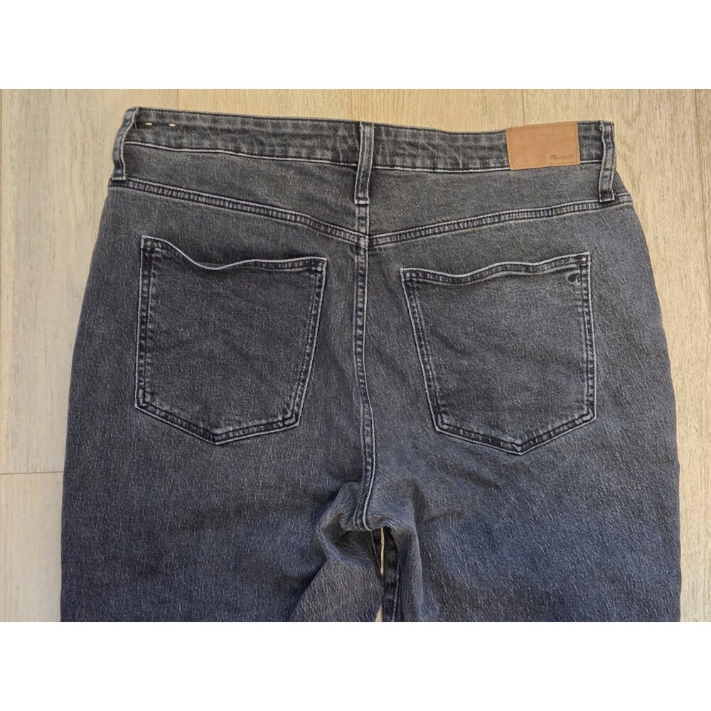 Madewell Curvy Perfect Vintage Straight Jeans Womens 32 Black High Rise Raw Hem - Picture 4 of 10